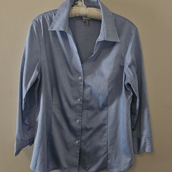 Anne Klein Non-Iron Button Down Dress Shirt Size M - Picture 1 of 7